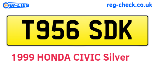 T956SDK are the vehicle registration plates.