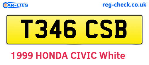 T346CSB are the vehicle registration plates.