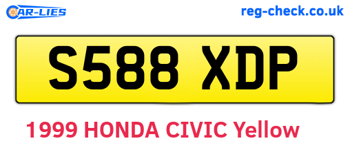 S588XDP are the vehicle registration plates.