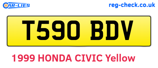 T590BDV are the vehicle registration plates.