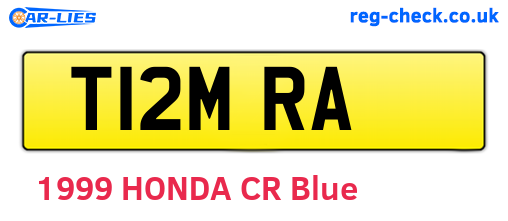 T12MRA are the vehicle registration plates.