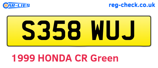 S358WUJ are the vehicle registration plates.