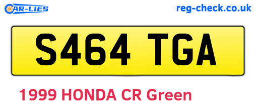 S464TGA are the vehicle registration plates.