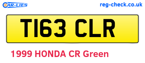 T163CLR are the vehicle registration plates.