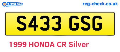 S433GSG are the vehicle registration plates.