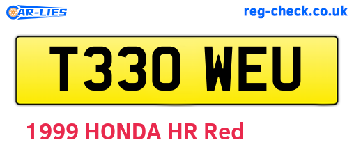 T330WEU are the vehicle registration plates.