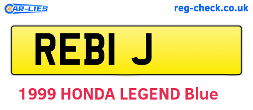 REB1J are the vehicle registration plates.