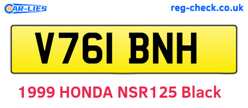 V761BNH are the vehicle registration plates.