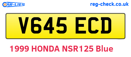 V645ECD are the vehicle registration plates.