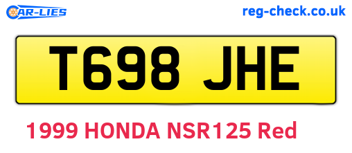 T698JHE are the vehicle registration plates.