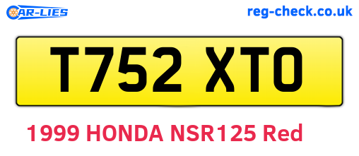 T752XTO are the vehicle registration plates.