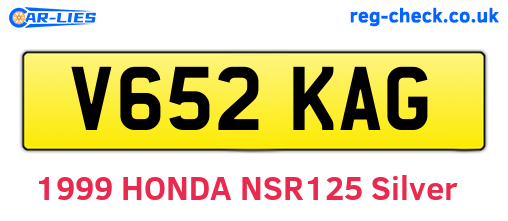 V652KAG are the vehicle registration plates.