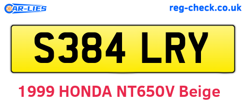 S384LRY are the vehicle registration plates.
