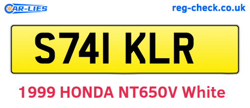 S741KLR are the vehicle registration plates.
