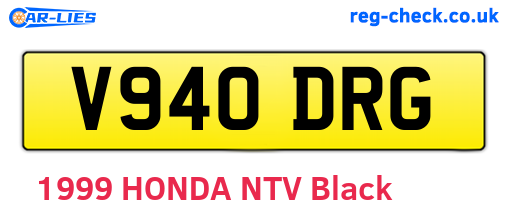 V940DRG are the vehicle registration plates.