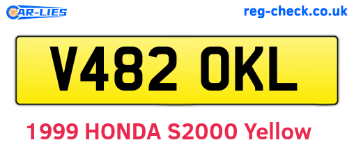 V482OKL are the vehicle registration plates.