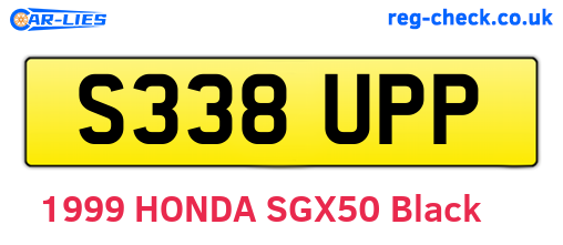 S338UPP are the vehicle registration plates.