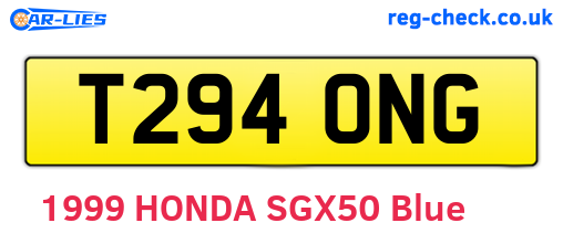 T294ONG are the vehicle registration plates.