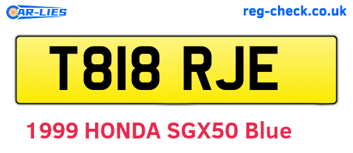 T818RJE are the vehicle registration plates.