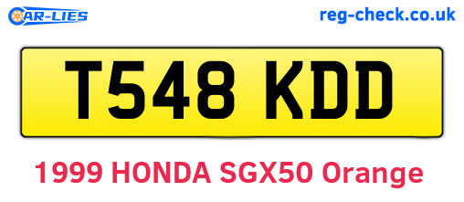 T548KDD are the vehicle registration plates.