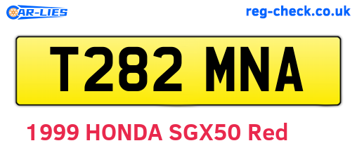 T282MNA are the vehicle registration plates.