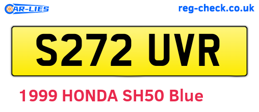 S272UVR are the vehicle registration plates.