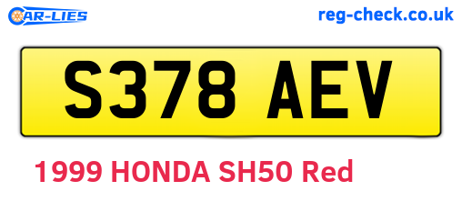 S378AEV are the vehicle registration plates.