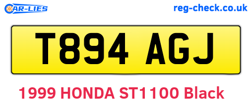 T894AGJ are the vehicle registration plates.