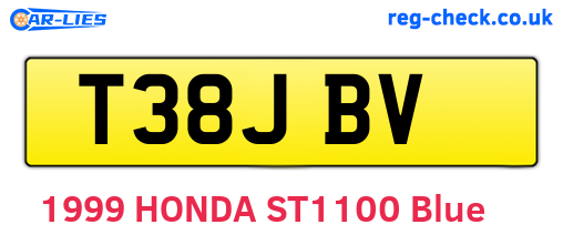 T38JBV are the vehicle registration plates.