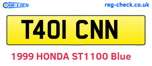 T401CNN are the vehicle registration plates.