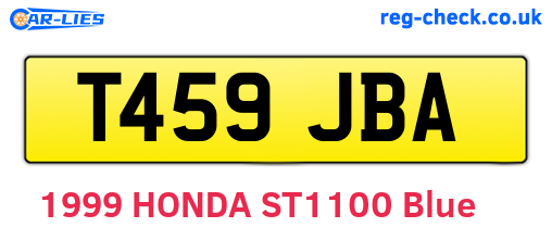 T459JBA are the vehicle registration plates.