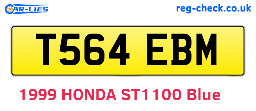 T564EBM are the vehicle registration plates.