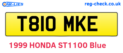 T810MKE are the vehicle registration plates.