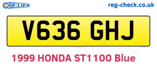 V636GHJ are the vehicle registration plates.