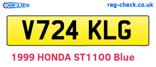 V724KLG are the vehicle registration plates.