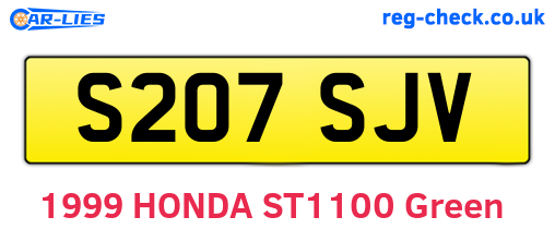 S207SJV are the vehicle registration plates.