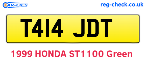 T414JDT are the vehicle registration plates.
