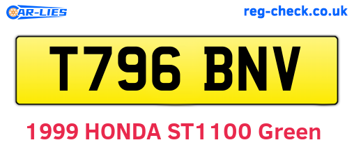 T796BNV are the vehicle registration plates.