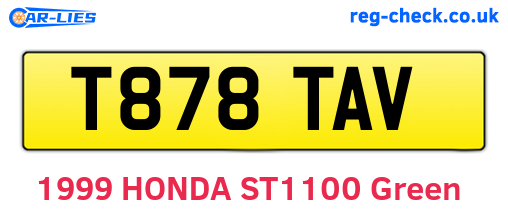 T878TAV are the vehicle registration plates.