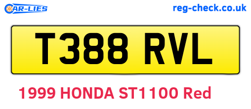 T388RVL are the vehicle registration plates.
