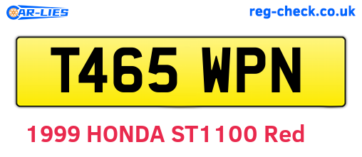 T465WPN are the vehicle registration plates.