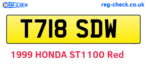 T718SDW are the vehicle registration plates.