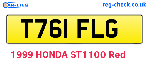 T761FLG are the vehicle registration plates.