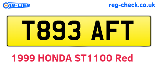 T893AFT are the vehicle registration plates.