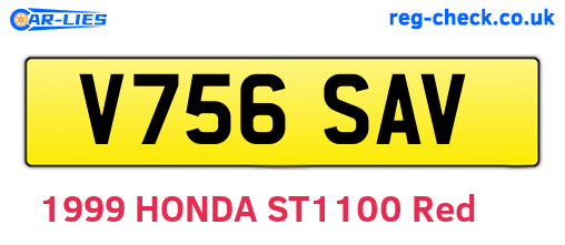 V756SAV are the vehicle registration plates.