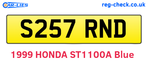 S257RND are the vehicle registration plates.