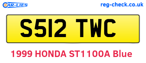 S512TWC are the vehicle registration plates.