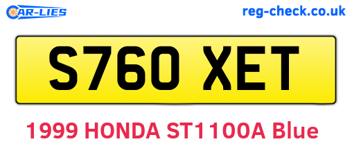 S760XET are the vehicle registration plates.