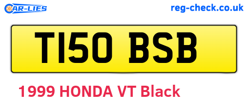 T150BSB are the vehicle registration plates.