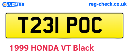 T231POC are the vehicle registration plates.